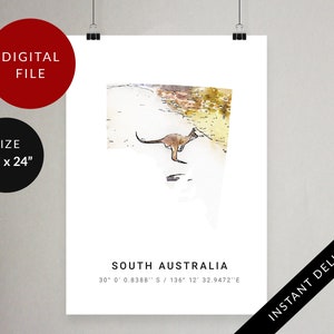 South Australia Minimalist Poster, SA, Adelaide, Digital Print, Printable Travel Wall Art