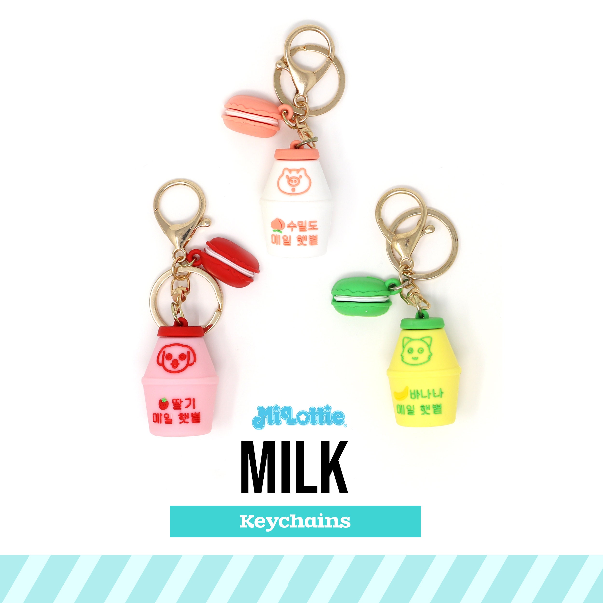 Kawaii Yakult Keychain Korean Flavored Milk Keychain Cute Etsy