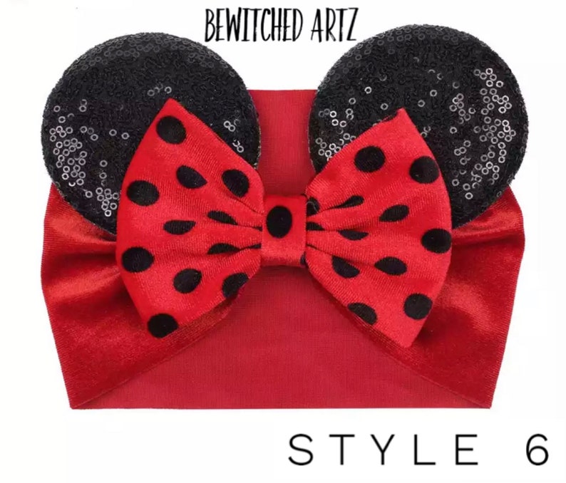 Baby Girls Minnie Mouse Ears Velvet Headband Baby Minnie