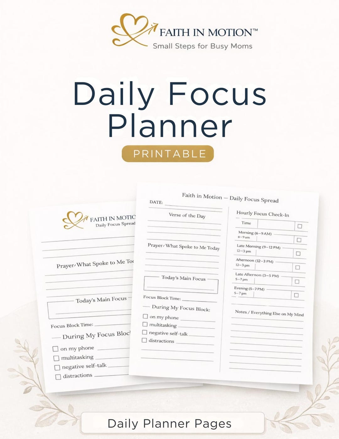Christian Mom Daily Planner (2 Pages) | Bible-based Focus | Printable ...