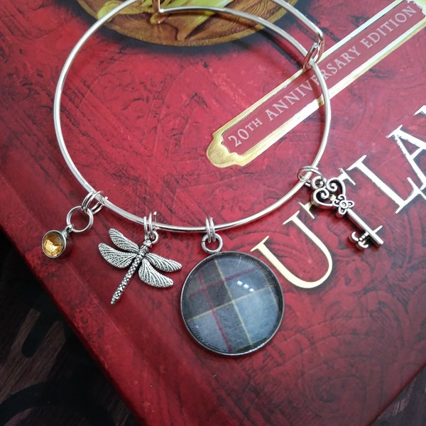 Outlander inspiré, Tartan Fraser, bracelet à breloques, bijoux tartan, bracelet tartan, tartan écossais