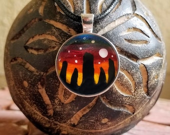 Outlander Inspired, Standing Stones, Outlander Jewelry, Outlander necklace, Scotland, hand painted,  Outlander gifts, Jewelry, necklace