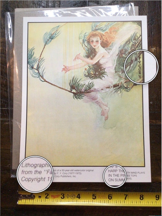 H is for Harp Fairy Alphabet Print Illustrated by Fanny Y. Cory 