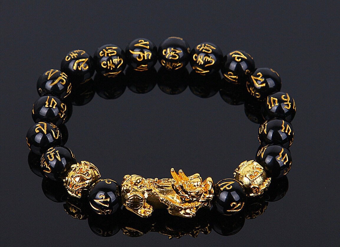Feng Shui Black Obsidian Beads Bracelet Pi Xiu/ PiYao Lucky Bangle Attract  Wealth Good Luck Amulet(4 Pack) - Walmart.com