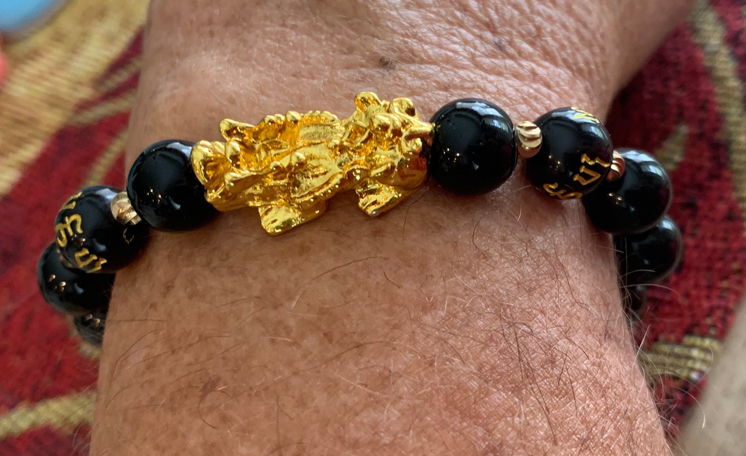 Feng Shui Black Obsidian Wealth Bracelet - Etsy UK