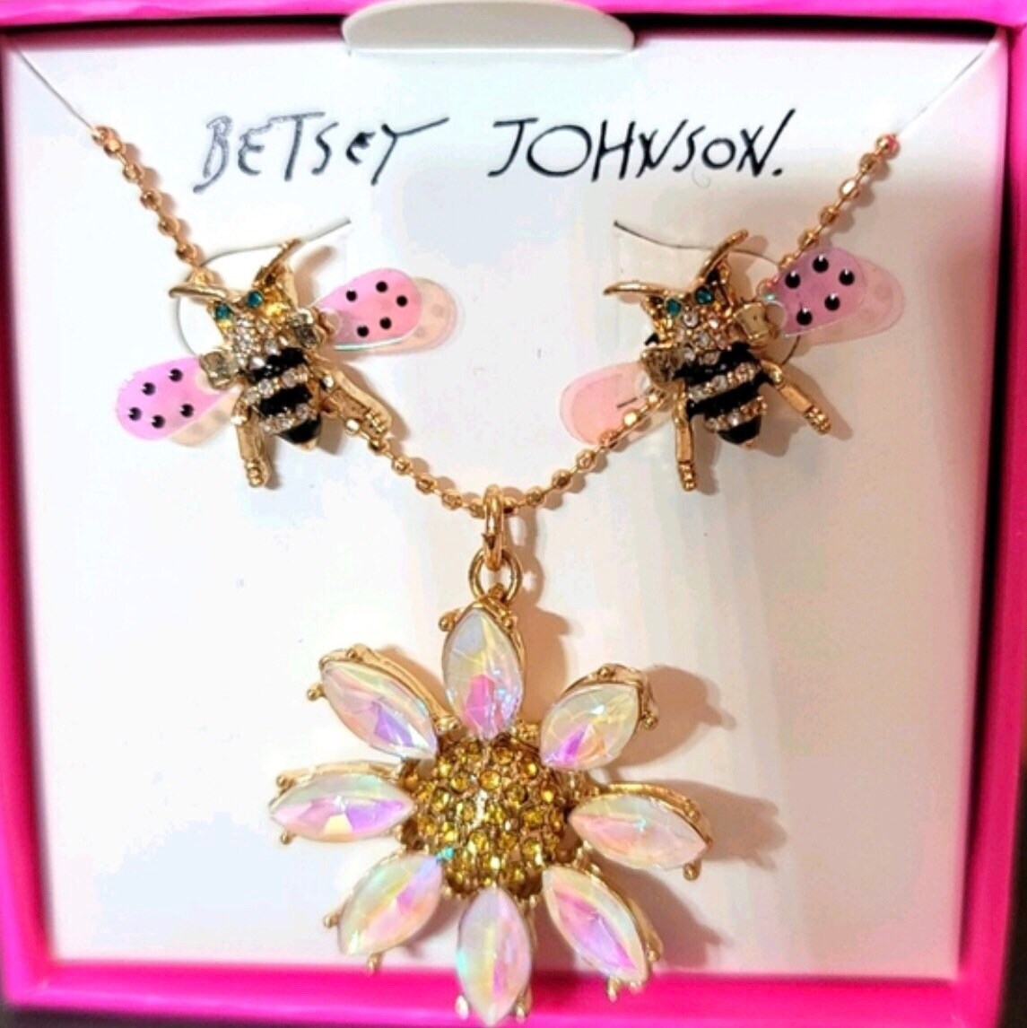 Betsey Johnson Heart Lock & Key Mismatch Drop Earrings - NEW