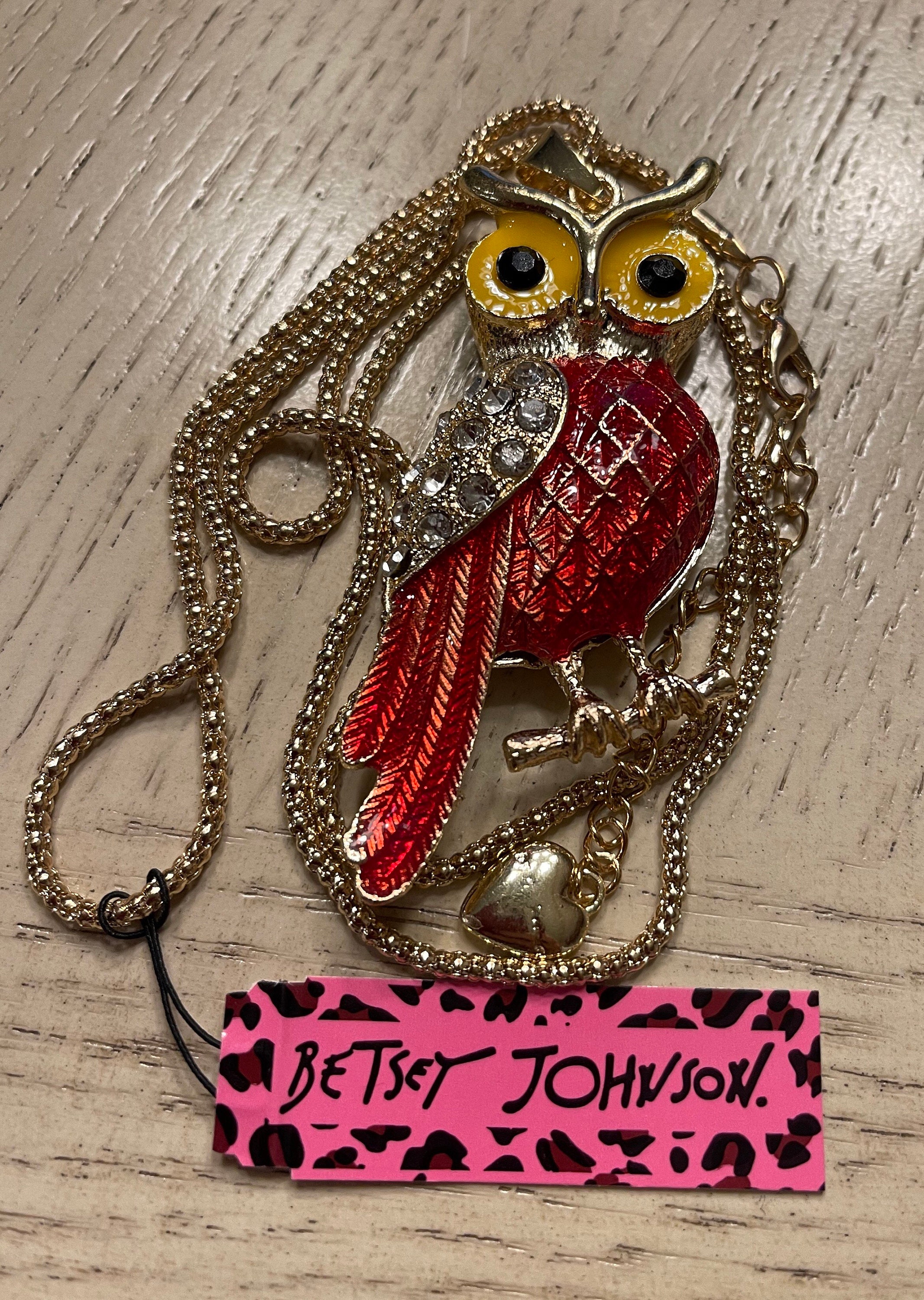 Betsey johnson 2024 owl necklace