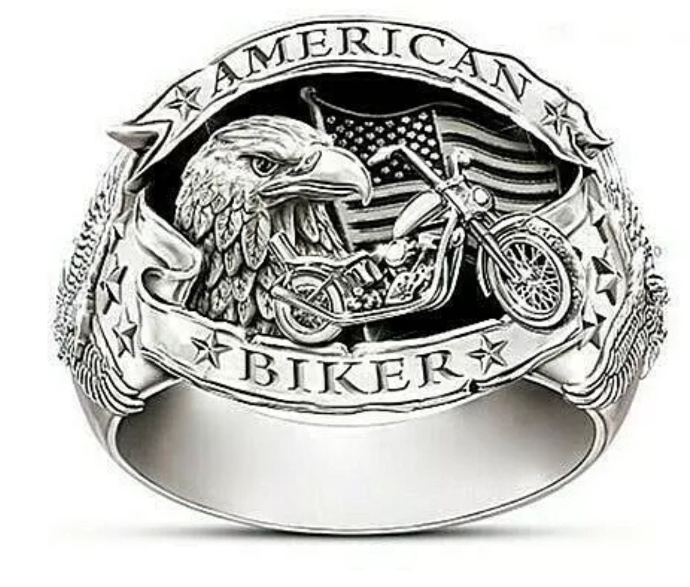 AMERICAN BIKER EAGLE WINGS UP  RING BRA5 silver jewelry bikers eagles item new 