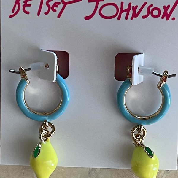 Betsey Johnson Yellow Lemon Drop Earrings