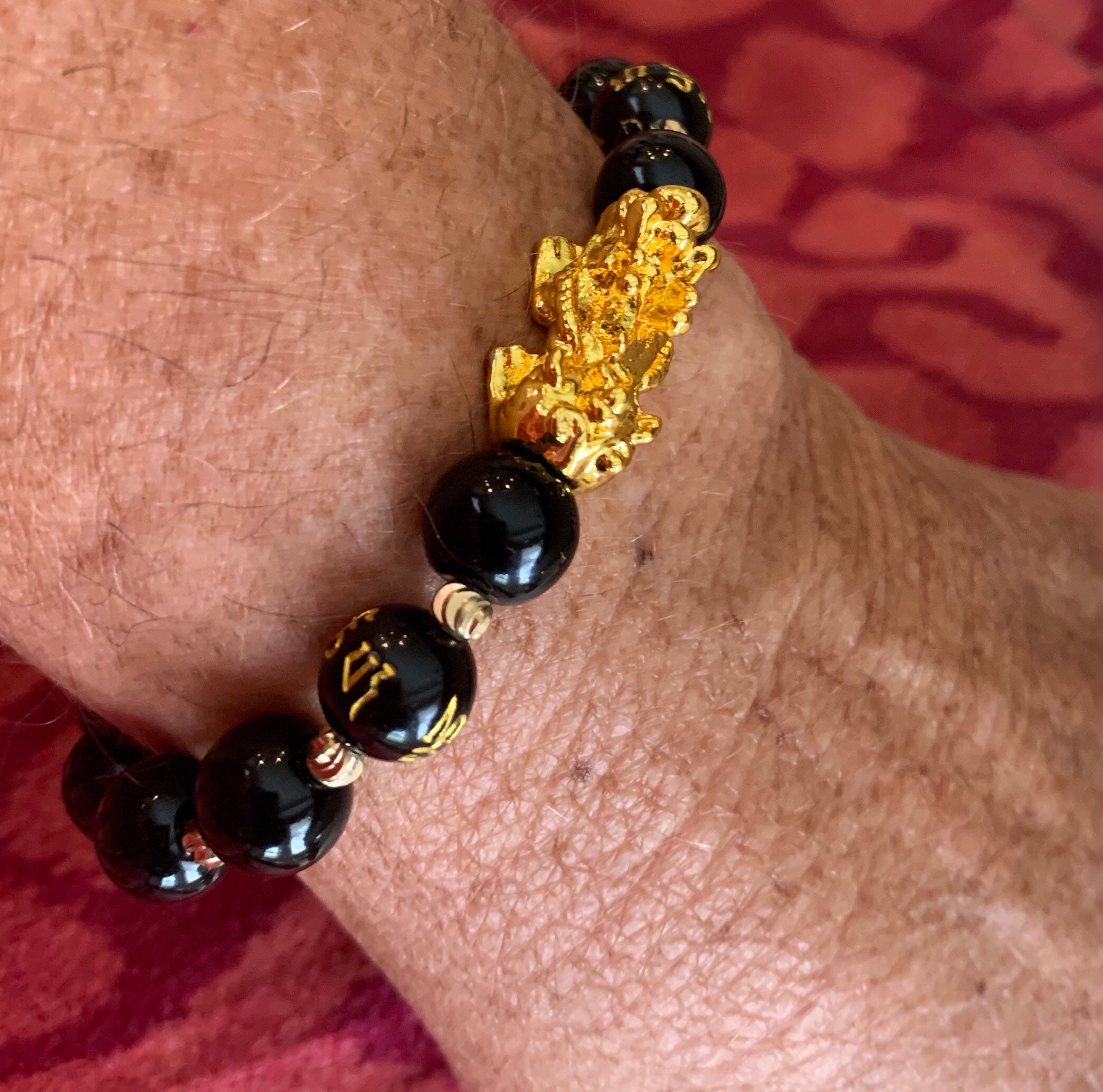 Feng Shui Black Obsidian Wealth Bracelet Etsy UK