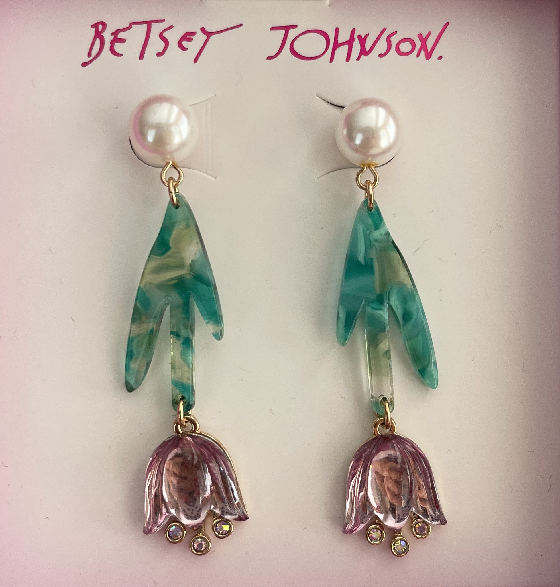 Pink Tulip Earrings by Betsey Johnson Etsy