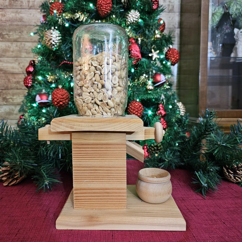 candy dispenser, peanut dispenser, wooden bar accessory, gifts for men, mason jar, office gifts, unique handcrafted gifts,