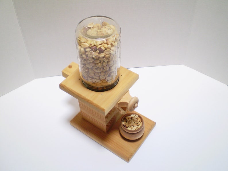 candy dispenser, peanut dispenser, wooden bar accessory, gifts for men, mason jar, office gifts, unique handcrafted gifts,