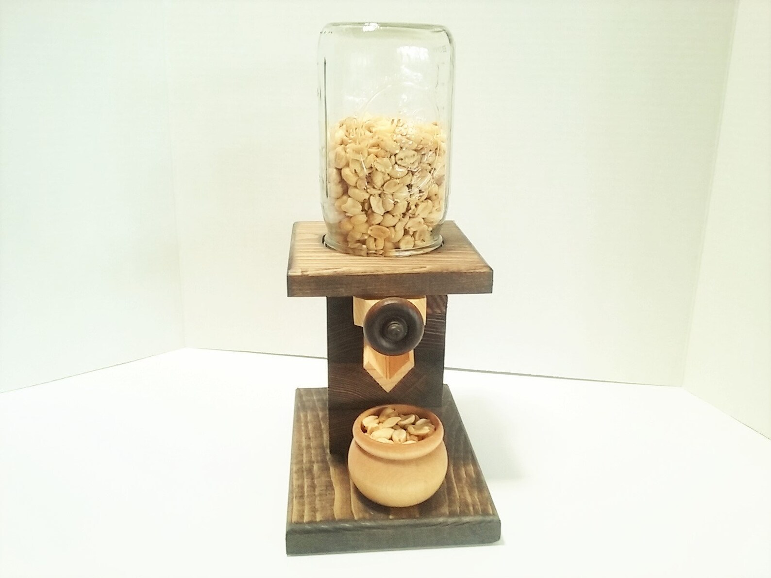 Peanut Dispenser Wooden Mason Jar Candy Dispenser Home decor Etsy