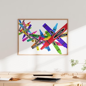 Colorful Crayon Wall Art – Fun and Artistic Printable Poster | Perfect for Kids&#39; Rooms, Teachers, and Art Lovers | Digital Download