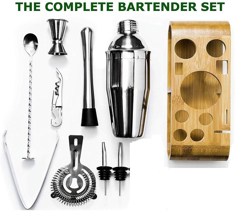 Classy Cocktail Shaker Set 10 Pieces With Stylish Handmade Etsy