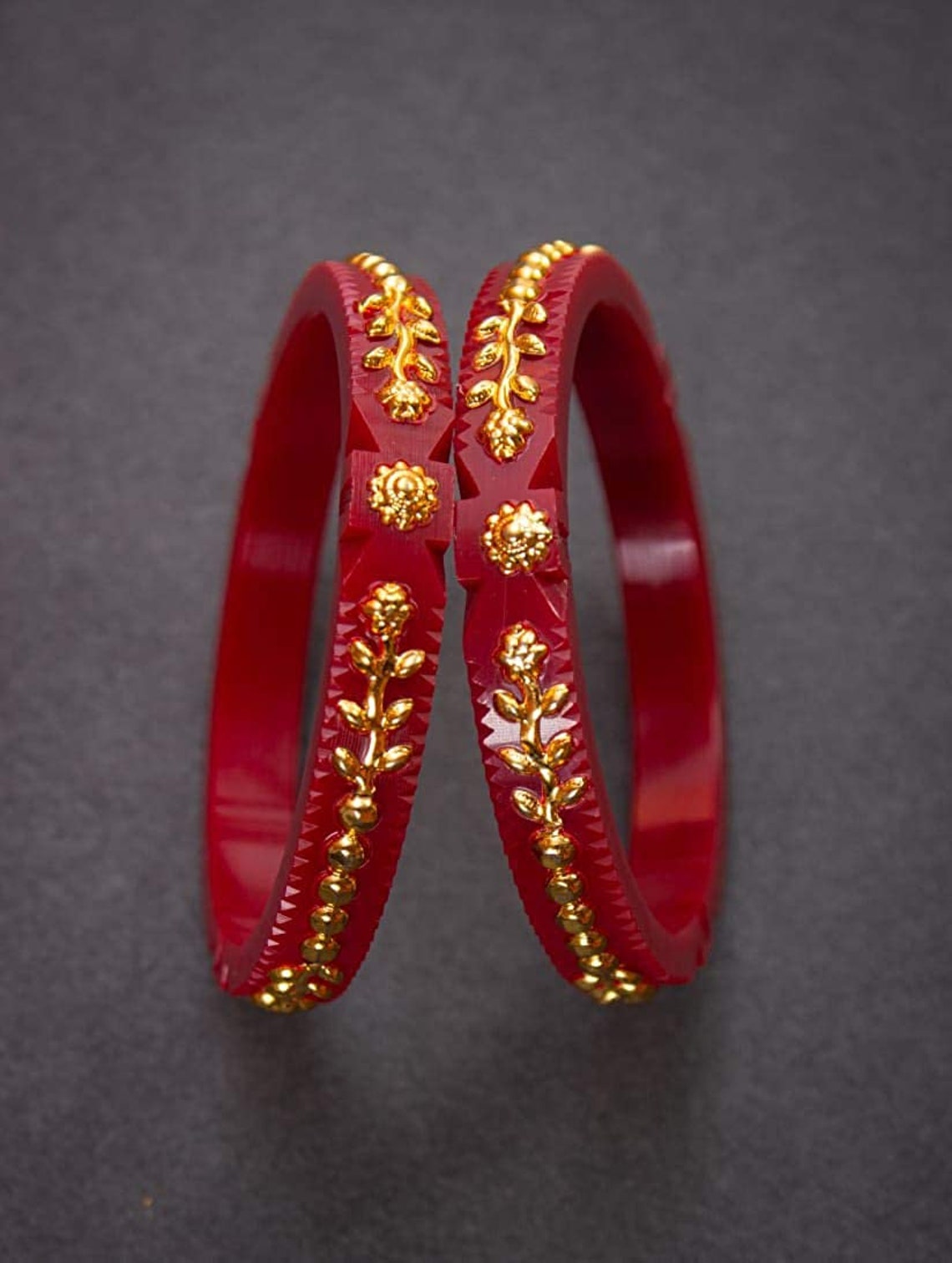 Gold Plated Bengali Shakha Pola Bangle Set for Women Pack of 4 Etsy