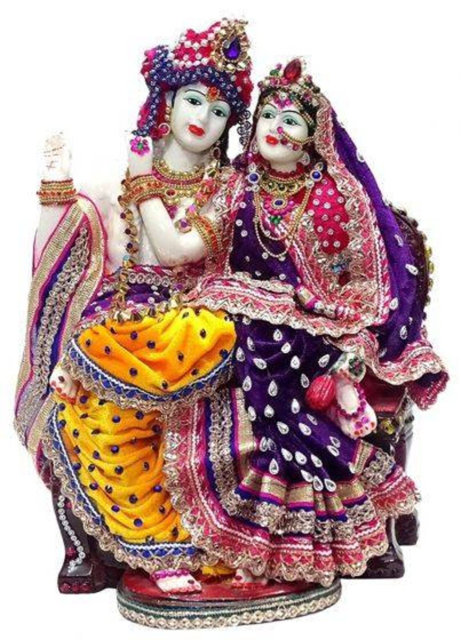 HANDMADE Radha Ji Krishna Ji Idol8x6.75x13 Polyresin Etsy