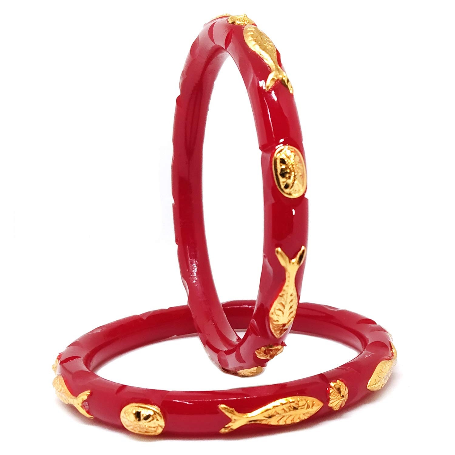 Red shankha bangles Clearance