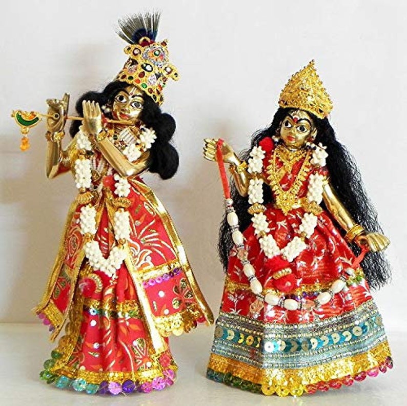 Handmade Brass Radha Krishna 1 set and 3 Set of Dress Hindu Etsy