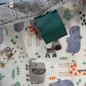 Zoo Animal Scene Baby Cuddle/Lovey/Security Blanket