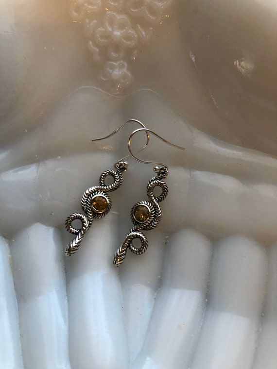 Solid Sterling Silver Snake 1 3/4” drop earrings … - image 4