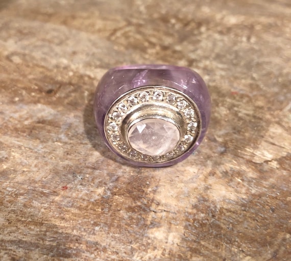 Unique Rare BOLD Statement solid carved from Amet… - image 2