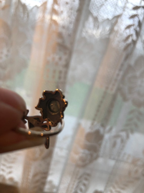 Solid Sterling Silver Floral Labradorite Wrap-loo… - image 6