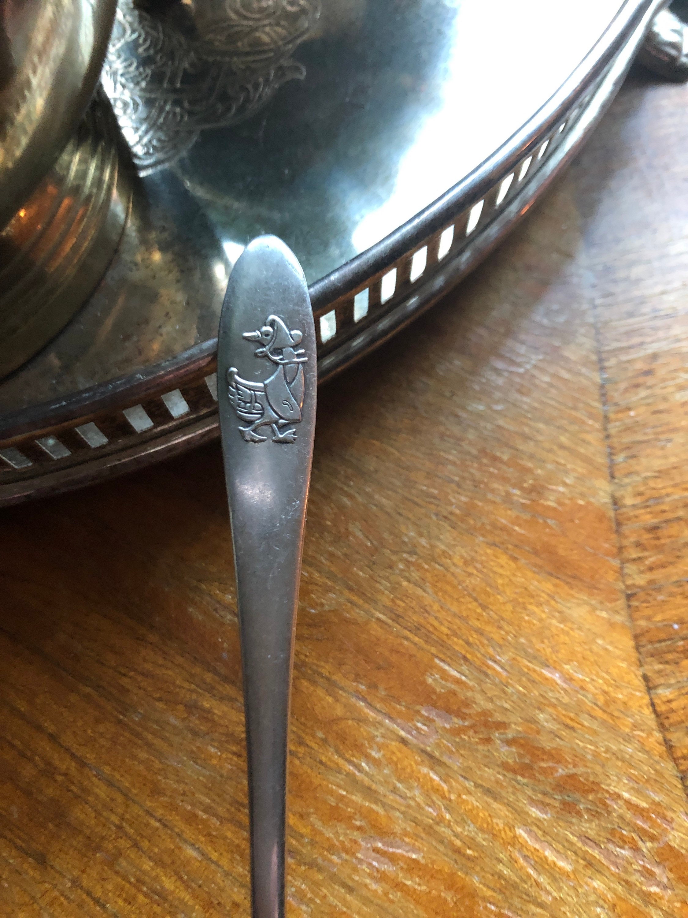 Vintage Oneida Ltd. Silverplate Mother Goose Infant Baby Spoon Etsy UK