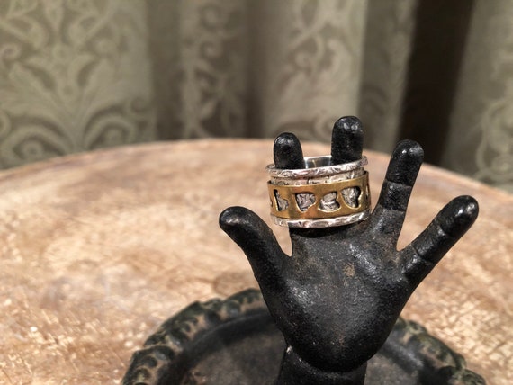 1990’s solid Sterling Silver and Copper heart spi… - image 2