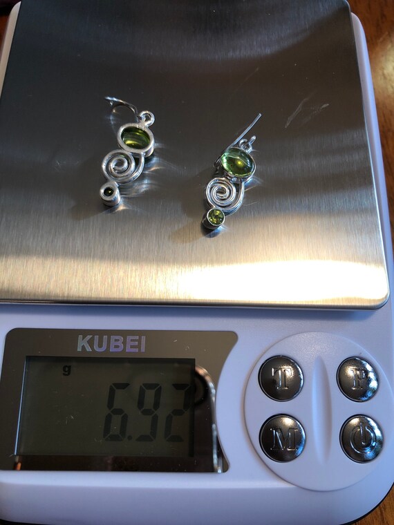 Peridot double stone, solid 925 Sterling Silver 1… - image 6