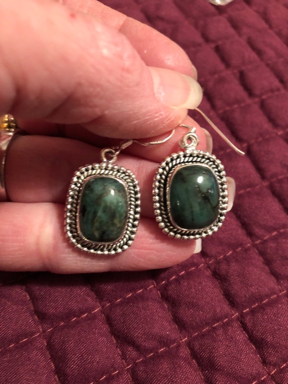 Genuine Emerald set in 925 solid Sterling Silver … - image 3