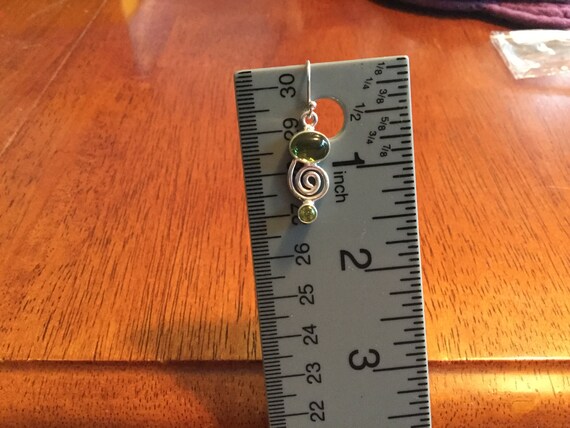 Peridot double stone, solid 925 Sterling Silver 1… - image 4