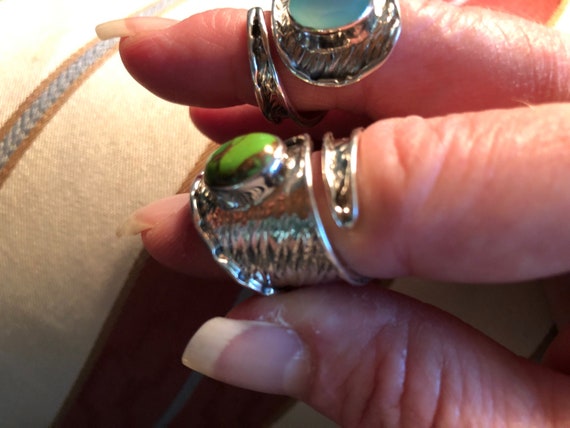 Solid Sterling Silver adjustable wrap ring CHOOSE… - image 8