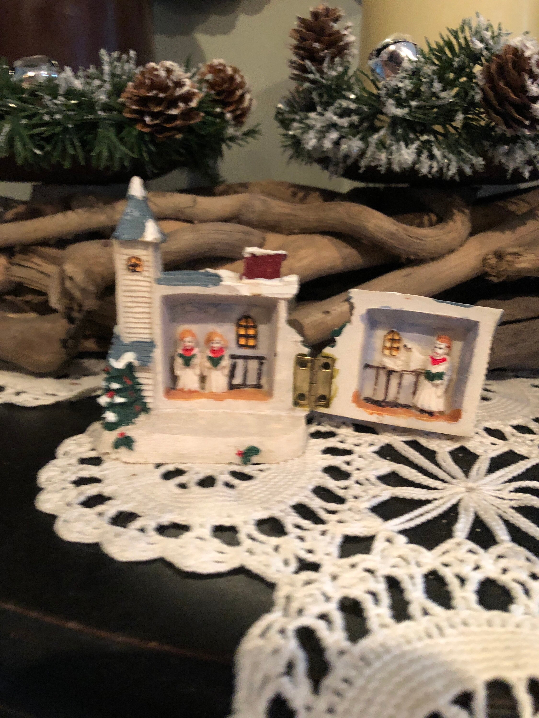 Vintage Miniature hinged church box/figurine choir scene Etsy
