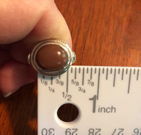 Rare Chocolate Moonstone solid Sterling Silver Mi… - image 4