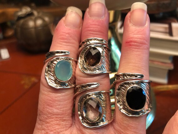 Solid Sterling Silver adjustable wrap ring CHOOSE… - image 6