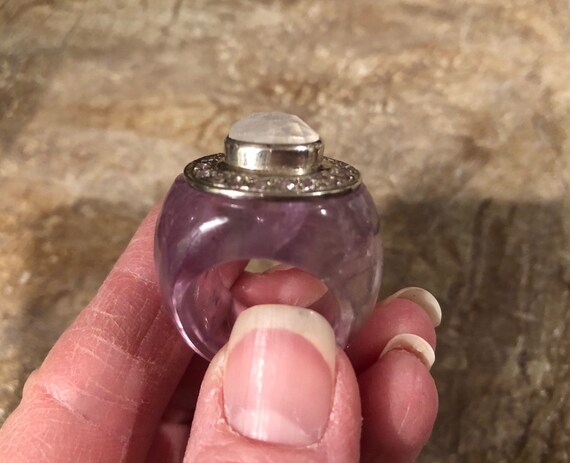 Unique Rare BOLD Statement solid carved from Amet… - image 9