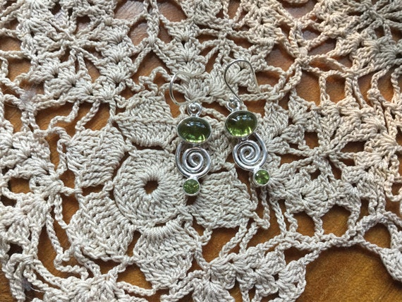 Peridot double stone, solid 925 Sterling Silver 1… - image 3