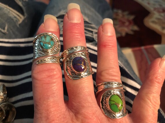 Solid Sterling Silver adjustable wrap ring CHOOSE… - image 5