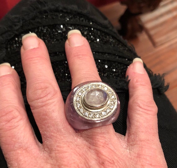 Unique Rare BOLD Statement solid carved from Amet… - image 10