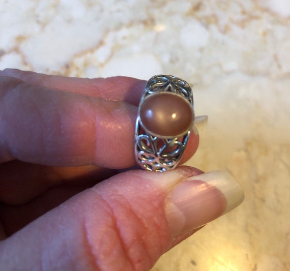 Oval 10x7mm Chocolate Moonstone, solid Sterling S… - image 7