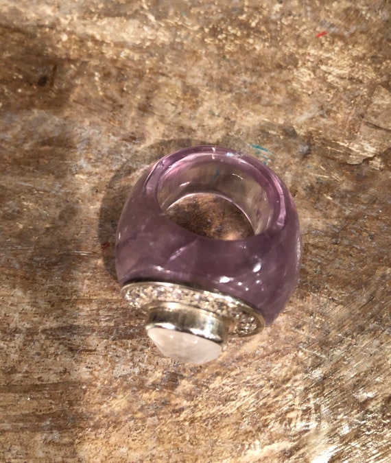 Unique Rare BOLD Statement solid carved from Amet… - image 4