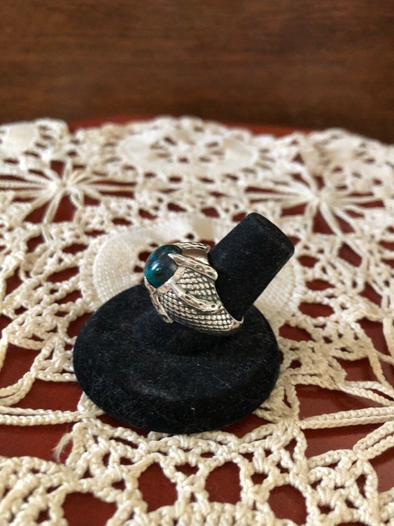 Statement Claw Ring solid Sterling Silver set wit… - image 6