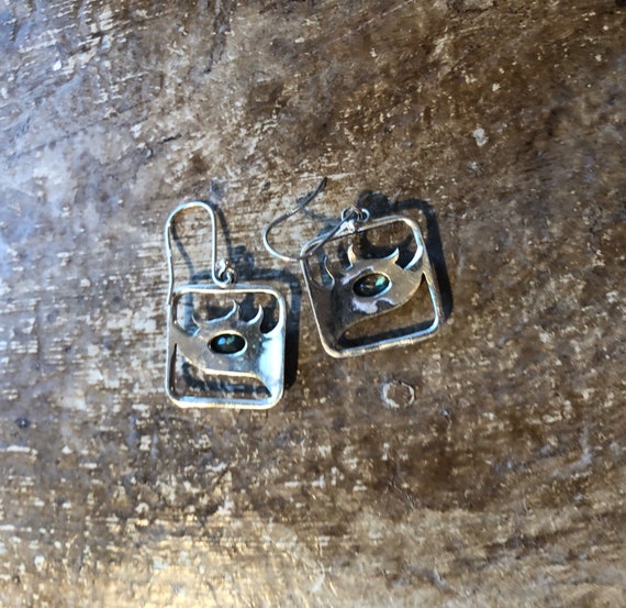 Solid Sterling Silver Labradorite gemstone drop d… - image 5