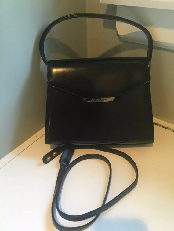 Yumi Katsura Haute Couture Designer Black Leather Handbag