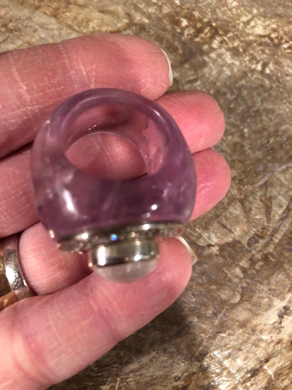 Unique Rare BOLD Statement solid carved from Amet… - image 5