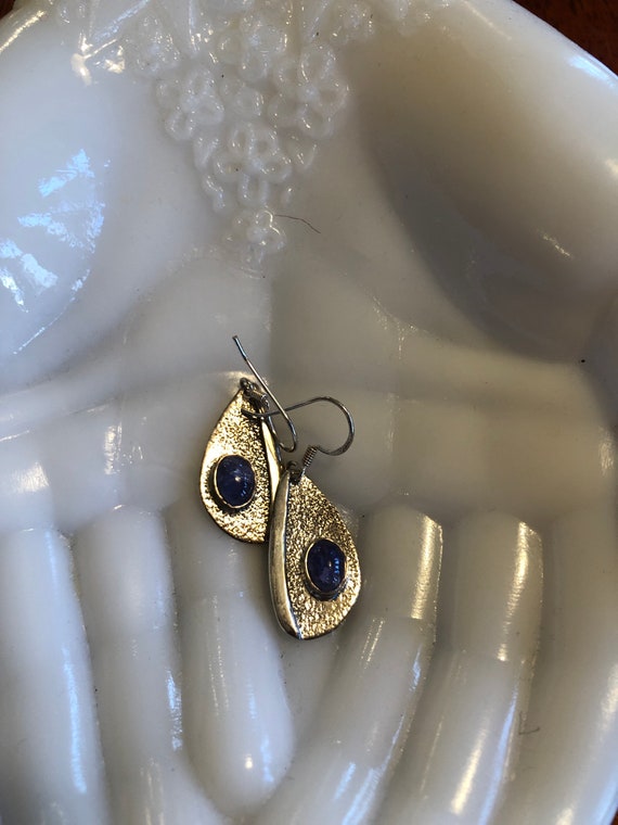 Tanzanite Oval Cabochon solid Sterling Silver pie… - image 5