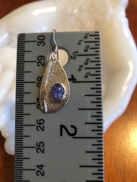 Tanzanite Oval Cabochon solid Sterling Silver pie… - image 8