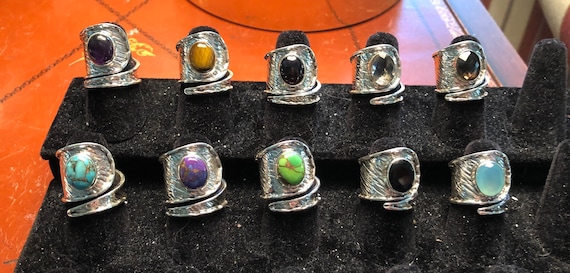 Solid Sterling Silver adjustable wrap ring CHOOSE… - image 2